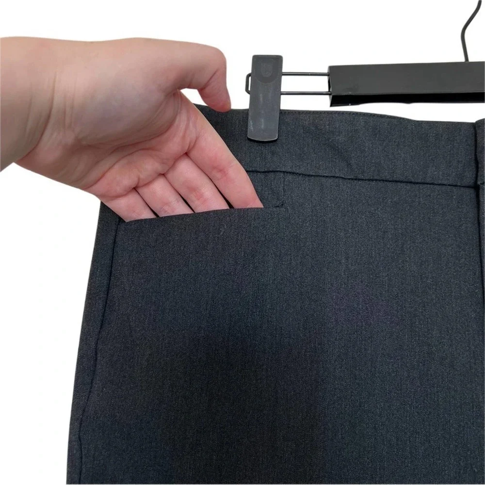 NWT Ecru Charcoal Grey Skinny Beck Power Stretch Trouser Pants Size 12